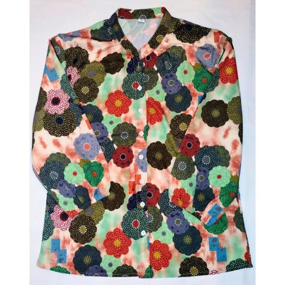 NWT Women's Made with Love Multi-Color Button-down Blouse (Size Med) - Picture 1 of 4